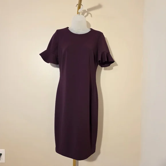 Calvin Klein Pink Collarless Blazer + Purple Ruffle Trim Short Sleeve - sz 8 Lot - Picture 7 of 11